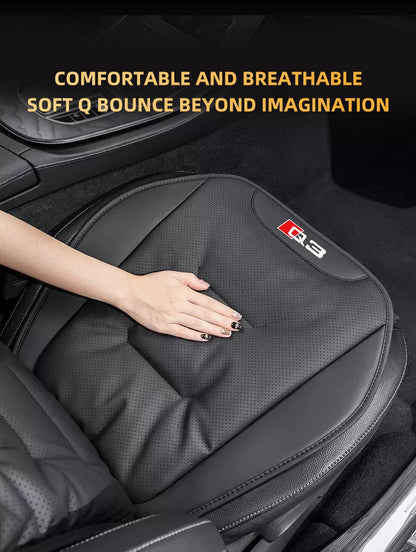 Leather Car Seat Cover Universal Four Seasons Car Front/Rear Seat Cushion for Audi Q3 Q7 Q8 TT Chair Protector Pad Accessories