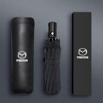Mazda Automatic Foldable Car Umbrella | Portable Sun & Rain Cover - 