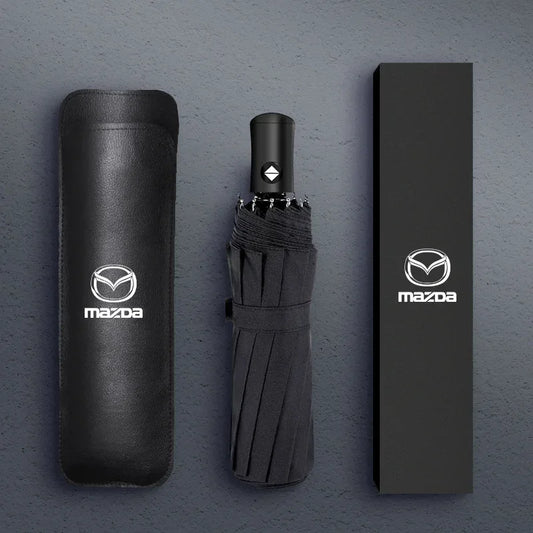 Mazda Automatic Foldable Car Umbrella | Portable Sun & Rain Cover - 