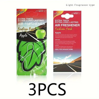 Leaf Shape Hanging Car Air Freshener - 3Pcs-Apple