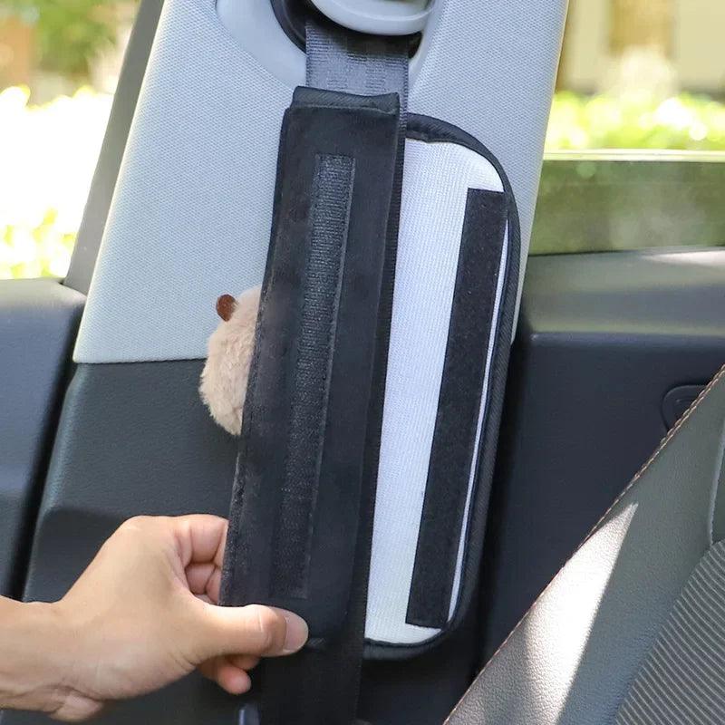 2pcs Cute Capybara Plush Car Seat Belt Shoulder Pad Covers