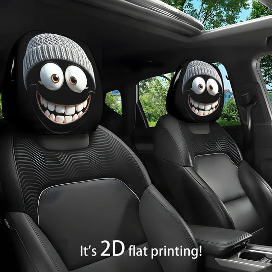 Knitted Cartoon Car Headrest Covers