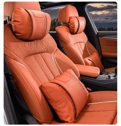 Baic Beijing Leather Headrest & Lumbar Support - headrest white