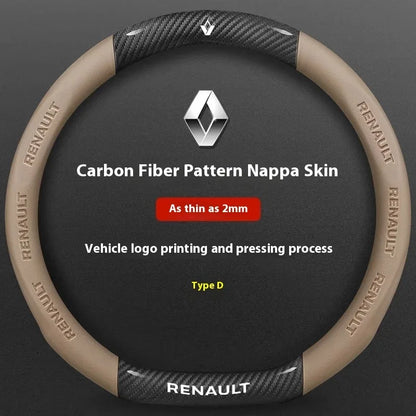 Renault Carbon Fiber Steering Wheel Cover - D Carbon Beige