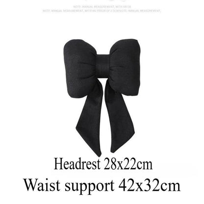 Butterfly Bow Tie Cotton Linen Car Neck Pillow Head Restraint