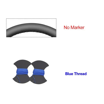 Dodge and RAM Hand-Stitched Steering Wheel Cover - Blue Thread