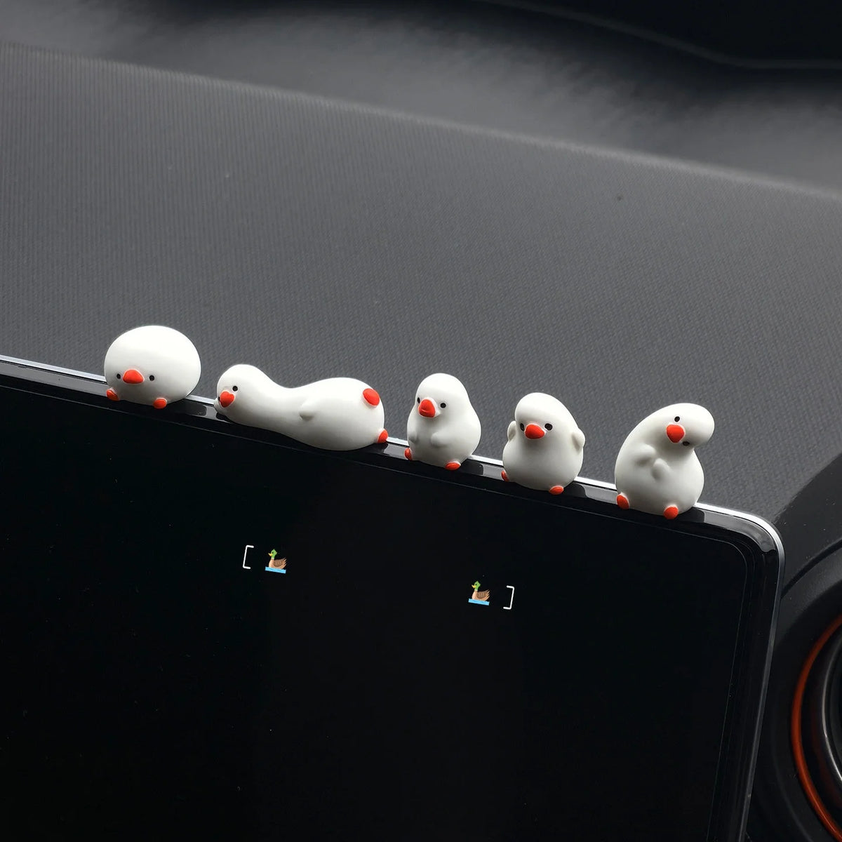 5-Piece Cute Duck Car Ornaments Set
