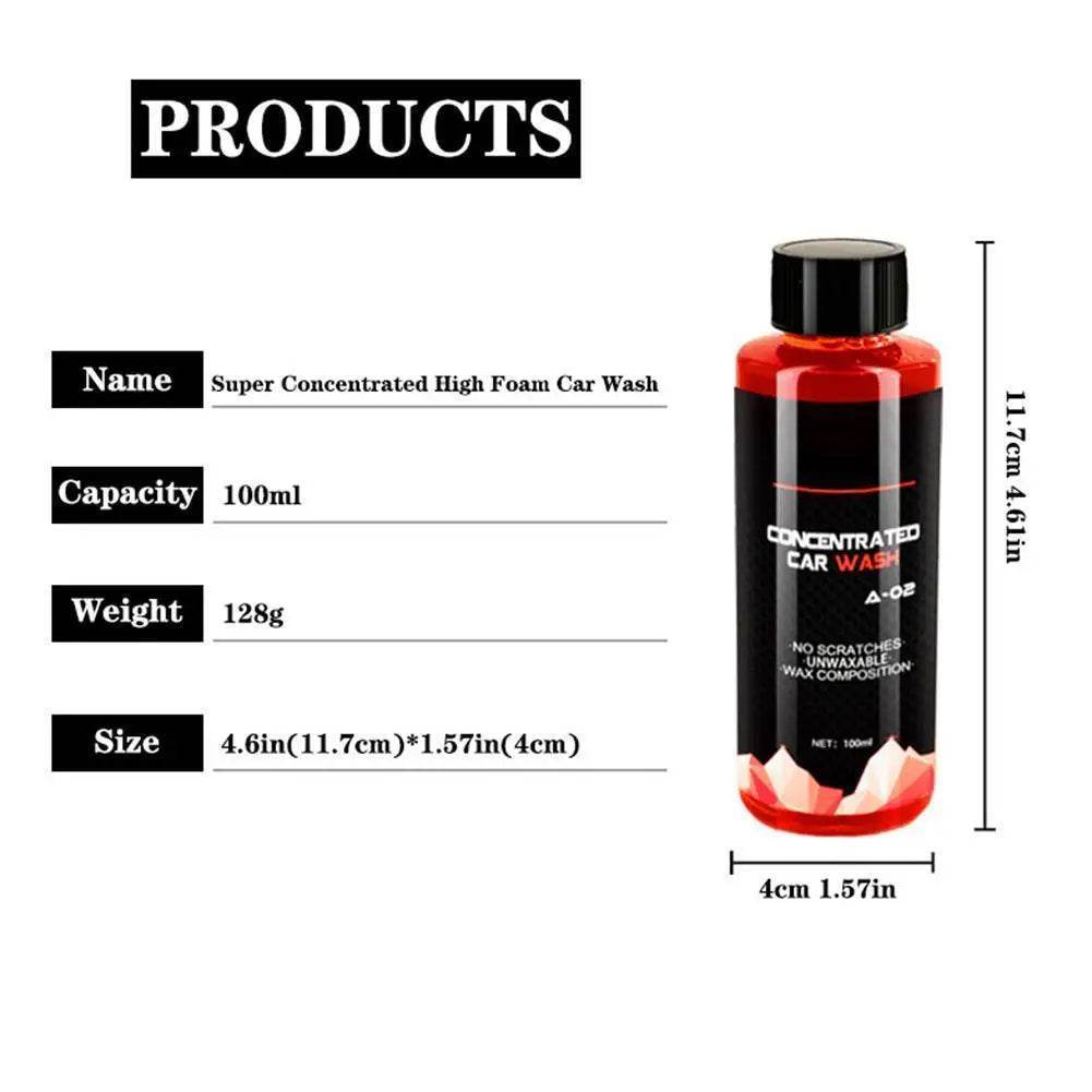 Super Foam Car Wash Liquid – High Concentration Cleaning Formula for Auto Detailing - 100ml