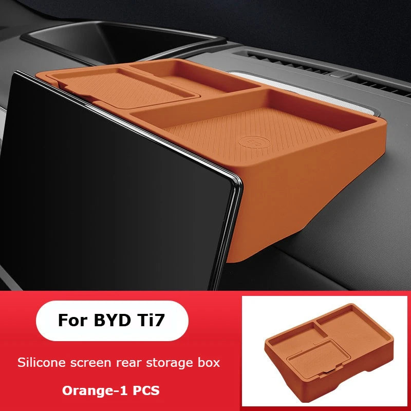 BYD Ti7 Behind-Screen Dashboard Storage Box - Silicone Orange
