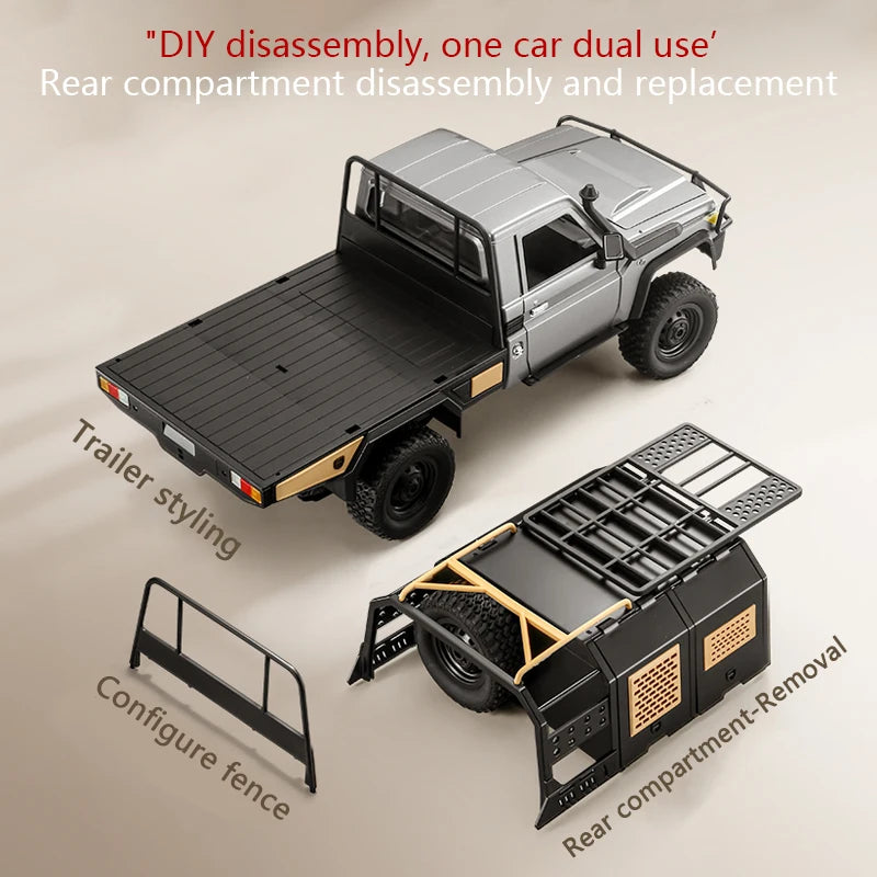 MN82 Series RC Pickup Truck – 4WD Off-Road Climbing Car - MN82 Red-1B