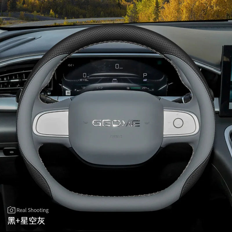 Geely EX2 Nappa Leather Steering Wheel Cover – 34 cm - D Shaped Style 7