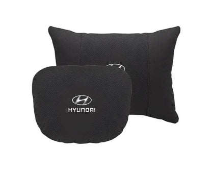 Hyundai Breathable Suede Neck Pillow for Accent, Elantra, Tucson, Sonata, Kona & More - headrest 1pc white