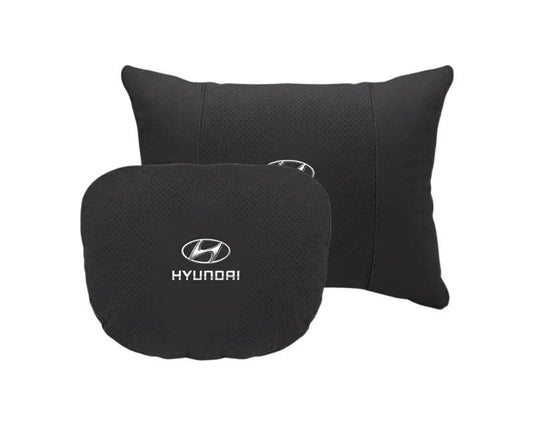 Hyundai Breathable Suede Neck Pillow for Accent, Elantra, Tucson, Sonata, Kona & More - headrest 1pc white