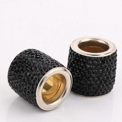 Universal Crystal Rhinestone Car Seat Headrest Ring Collars 2pc Set