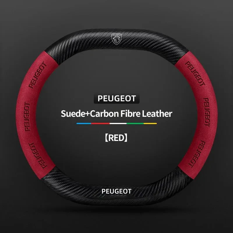 Peugeot 3008 4008 5008 208 2008 Suede Leather Steering Wheel Cover