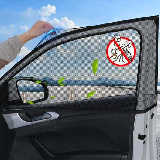 Universal Car Window Mosquito Nets – 2-Piece Ventilation & Sunshade Set