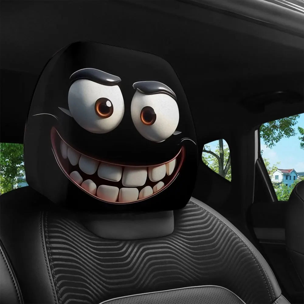 Smiley Face Car Pillowcases | 2pcs Soft & Washable - 