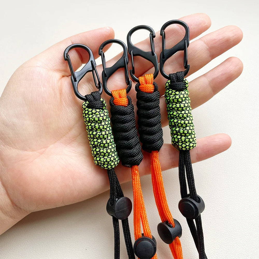 Hand Woven Paracord Keychain Wrist Strap with Quick Release Buckle