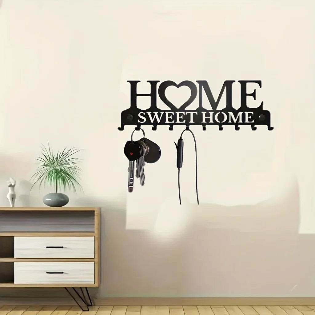 Wall Mount Metal Key Holder – Vintage Key Hanger Rack - 