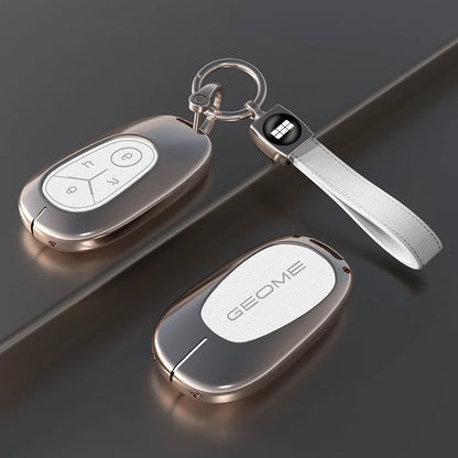 Geely Geome Dream Zinc Alloy Smart Key Cover - H-Silver-White