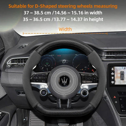 Maserati Suede Carbon Fiber Leather Steering Wheel Cover