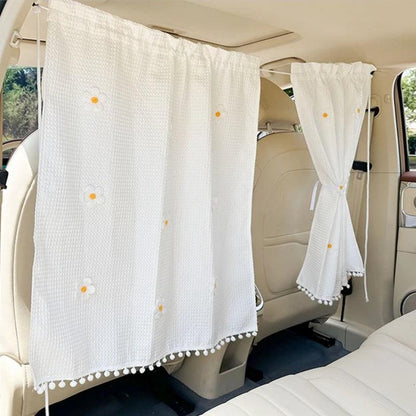 Universal Car Privacy Curtains - Rear Seat Divider Blackout Shades