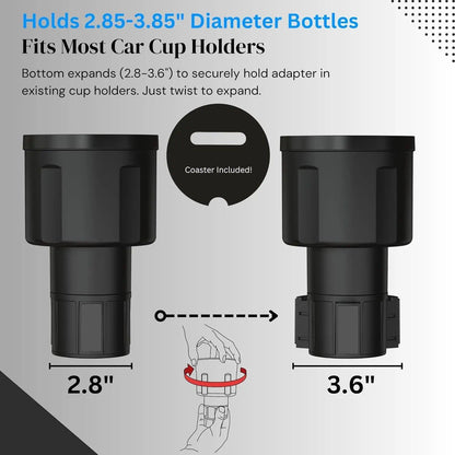 Adjustable Car Cup Holder Extender - Expandable Insert Adapter