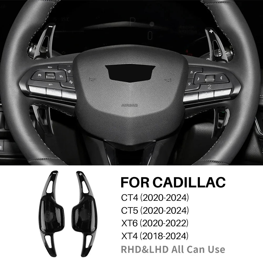 Car Steering Wheel Shift Paddle Shifter For Cadillac CT4 CT5 XT6 XT4 2018 2019 2 - black / ABS / for CT5 20-24