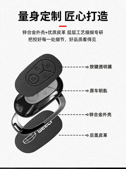 Geely EX2 Proton e.MAS 5 zinc alloy key case - button cutout detail