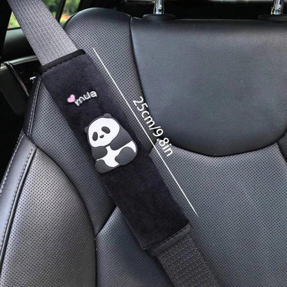 2pcs Panda Car Seat Belt Shoulder Covers Anti-Strangulation Safety