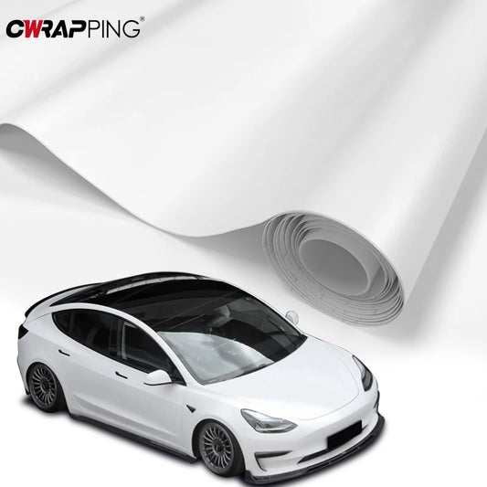Matte White Vinyl Car Wrap Film — Self-Adhesive Waterproof Foil