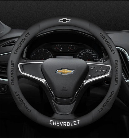 Chevrolet Cruze Silverado Tahoe 3D Embossed Steering Wheel Cover - Round Brown B