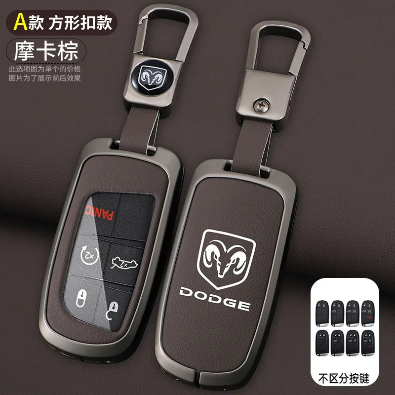 Dodge & RAM Leather Key Case - A-brown keychain