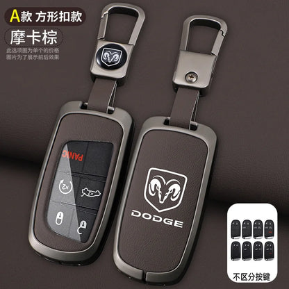 Dodge & RAM Leather Key Case - A-brown keychain