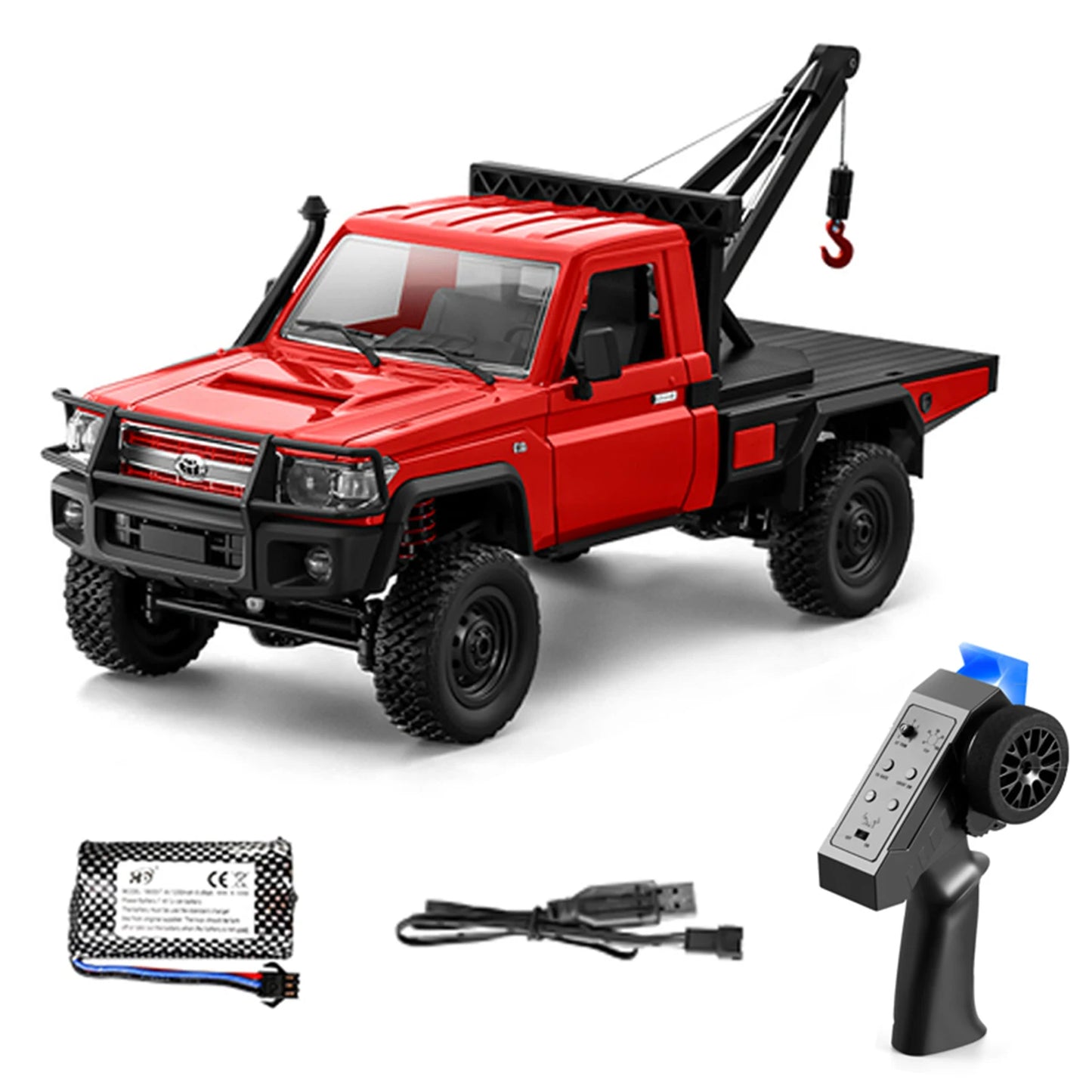 MN82 Series RC Pickup Truck – 4WD Off-Road Climbing Car - MN82 Red-1B