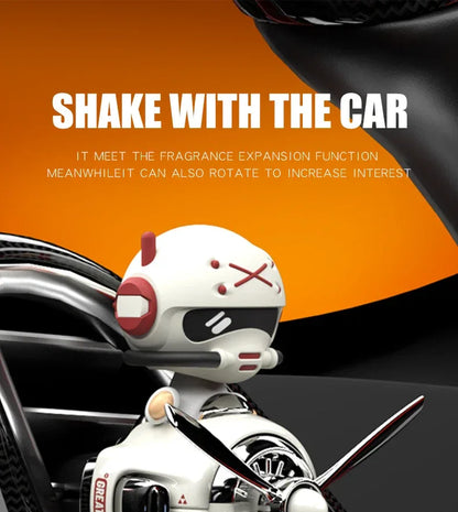 Rotating Propeller Pilot Plane Car Air Freshener - Battle Bear