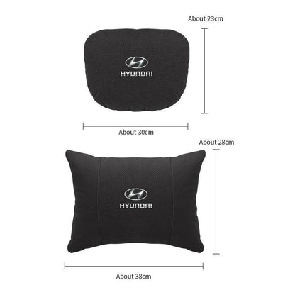 Hyundai Breathable Suede Neck Pillow for Accent, Elantra, Tucson, Sonata, Kona & More - headrest 1pc white