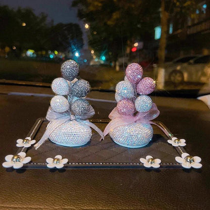 Diamond Inlaid Clay Balloon Car Dashboard Ornament Pendant Charm