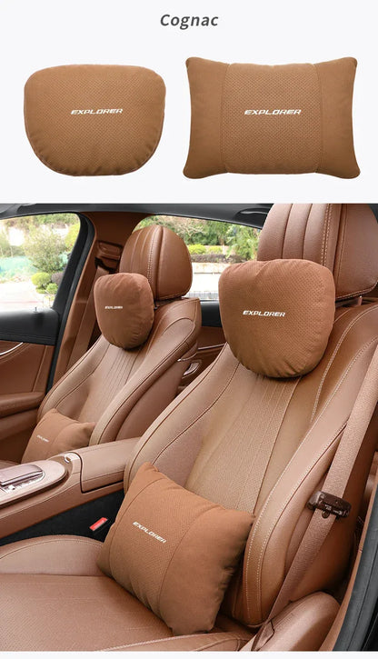 Ford Explorer 5-Color Car Headrest Neck & Lumbar Support Pillow - Red Headrest