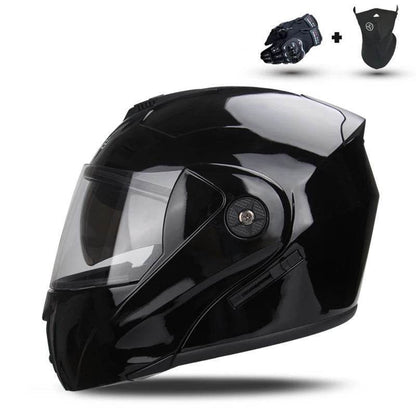 Modular Double Lens Flip-Up Motorcycle Helmet with Visor - 13 / S