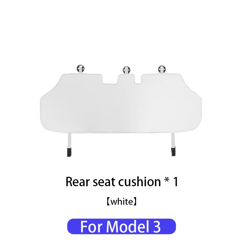 Tesla Ice Silk Seat Cushion | Model 3 & Y (2019–2025) Breathable Cover - T-M3Y-F01-white
