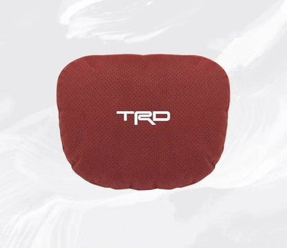 TRD Suede Car Neck Pillow for Toyota Corolla, Yaris, Camry, Prius & More - headrest 1pc black