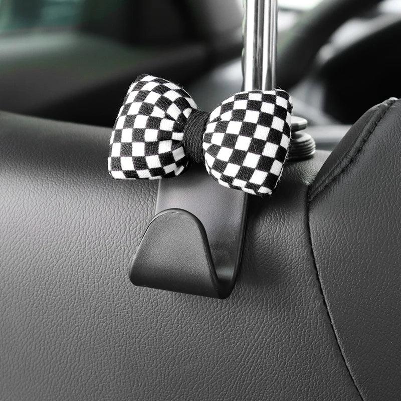 Black Coal Ball Car Seat Hooks - 2PC Headrest Storage Organizer
