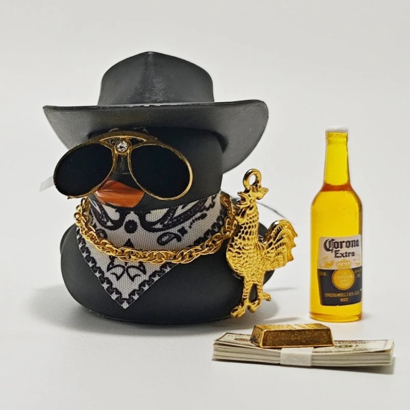 Cowboy Rubber Duck Car Ornament - Rich Duck Bottle
