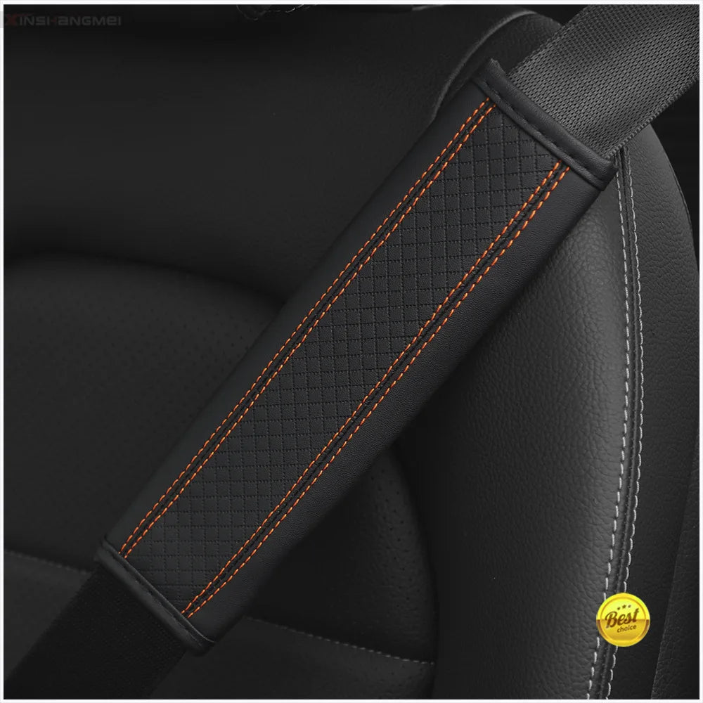 Leather Seat Belt Shoulder Pads – Breathable Safety Covers & Cushion Protection - 1
