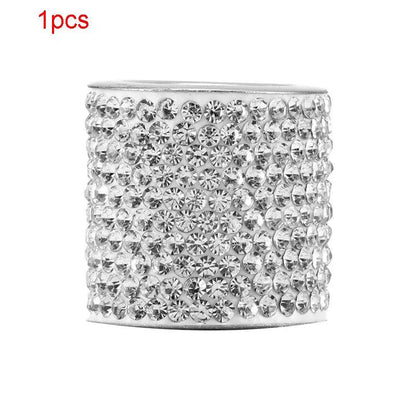 Universal Crystal Rhinestone Car Seat Headrest Ring Collars 2pc Set