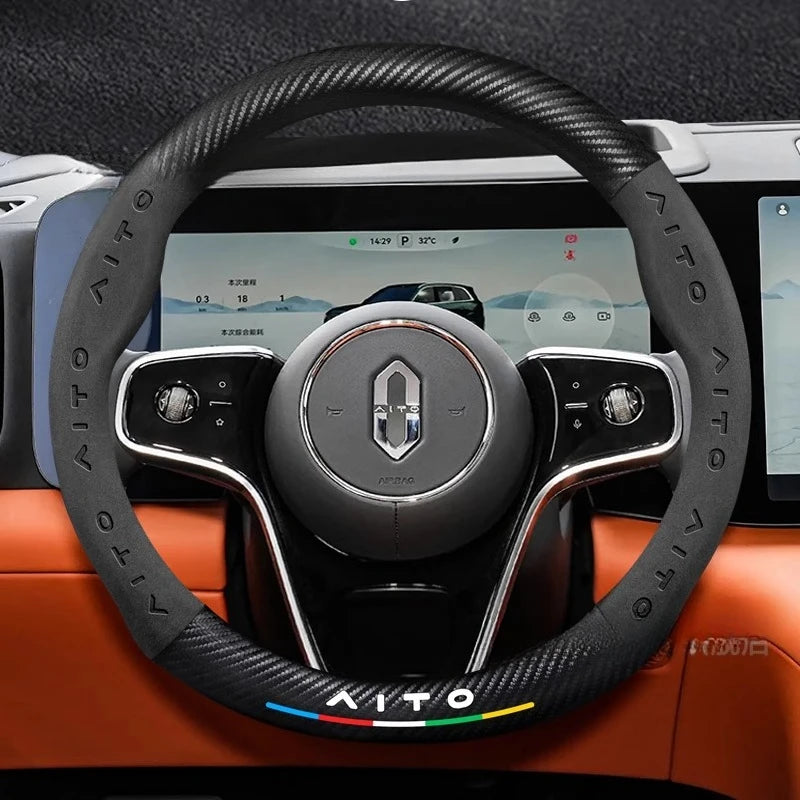 AITO M8 Carbon Fiber Steering Wheel Cover Ultra-Thin Anti-Slip
