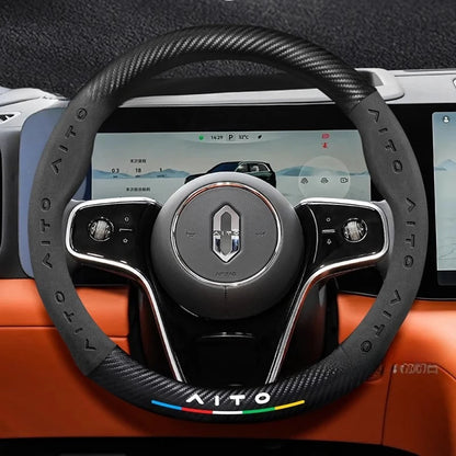 AITO M8 Carbon Fiber Steering Wheel Cover Ultra-Thin Anti-Slip