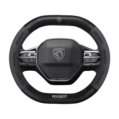 Peugeot 3008 4008 5008 208 2008 Suede Leather Steering Wheel Cover