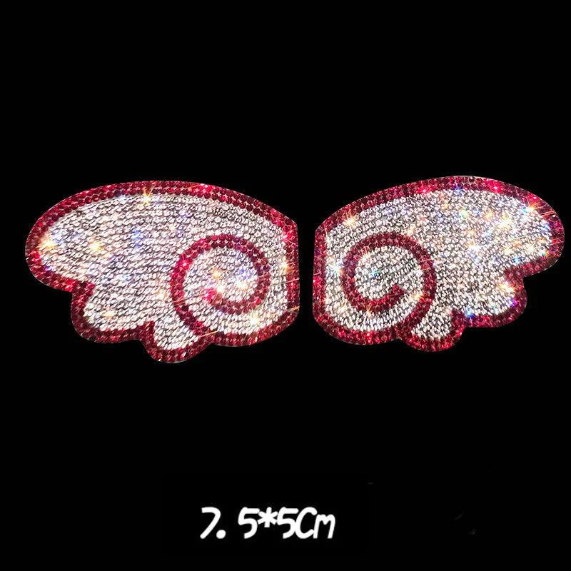 Diamond Bling Love Wings Car Decal Sticker - Scratch Cover Auto Body